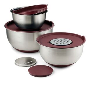 (Ew)Tramontina 8 Piece Stainless Steel Mixing Bowl and Grater Set with Lids